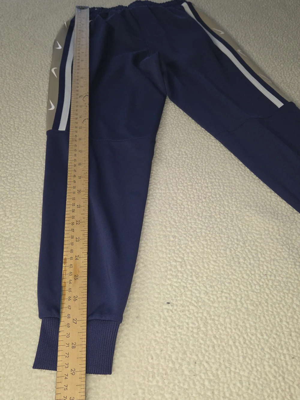 Nike Kids Navy Track Pants with Side Stripe Size Small